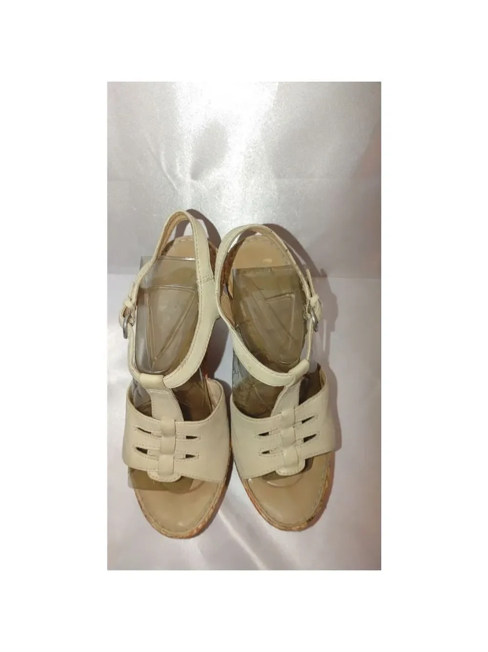 Born Rebecka Floral Cork Wedge Sandals Size 8